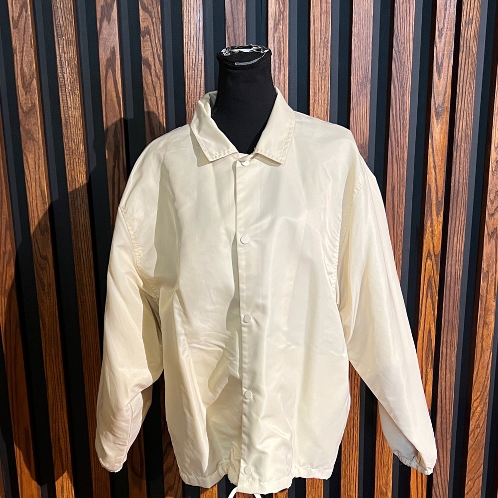 Essentials Nylon Coaches Jacket - Egg Shell / S - image 2